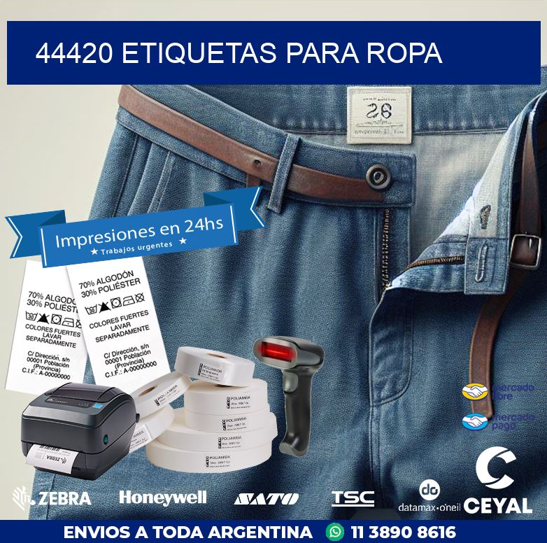 44420 ETIQUETAS PARA ROPA