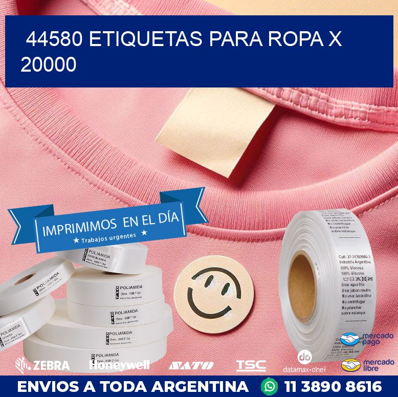 44580 ETIQUETAS PARA ROPA X 20000