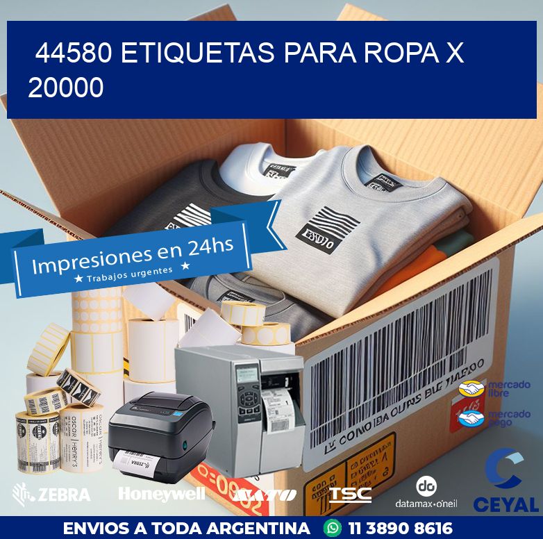 44580 ETIQUETAS PARA ROPA X 20000