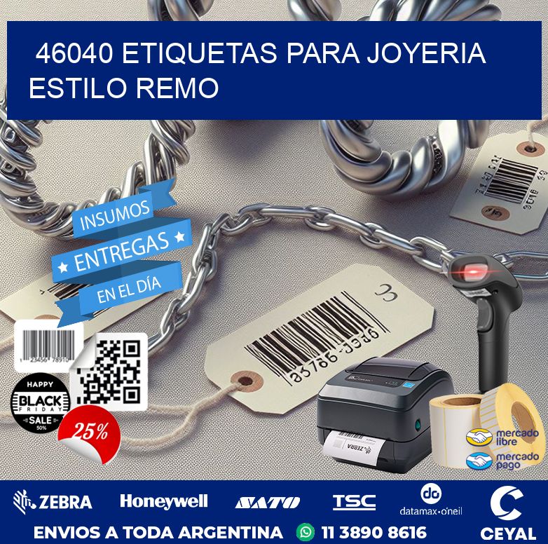 46040 ETIQUETAS PARA JOYERIA ESTILO REMO