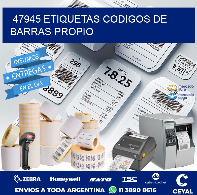 47945 ETIQUETAS CODIGOS DE BARRAS PROPIO