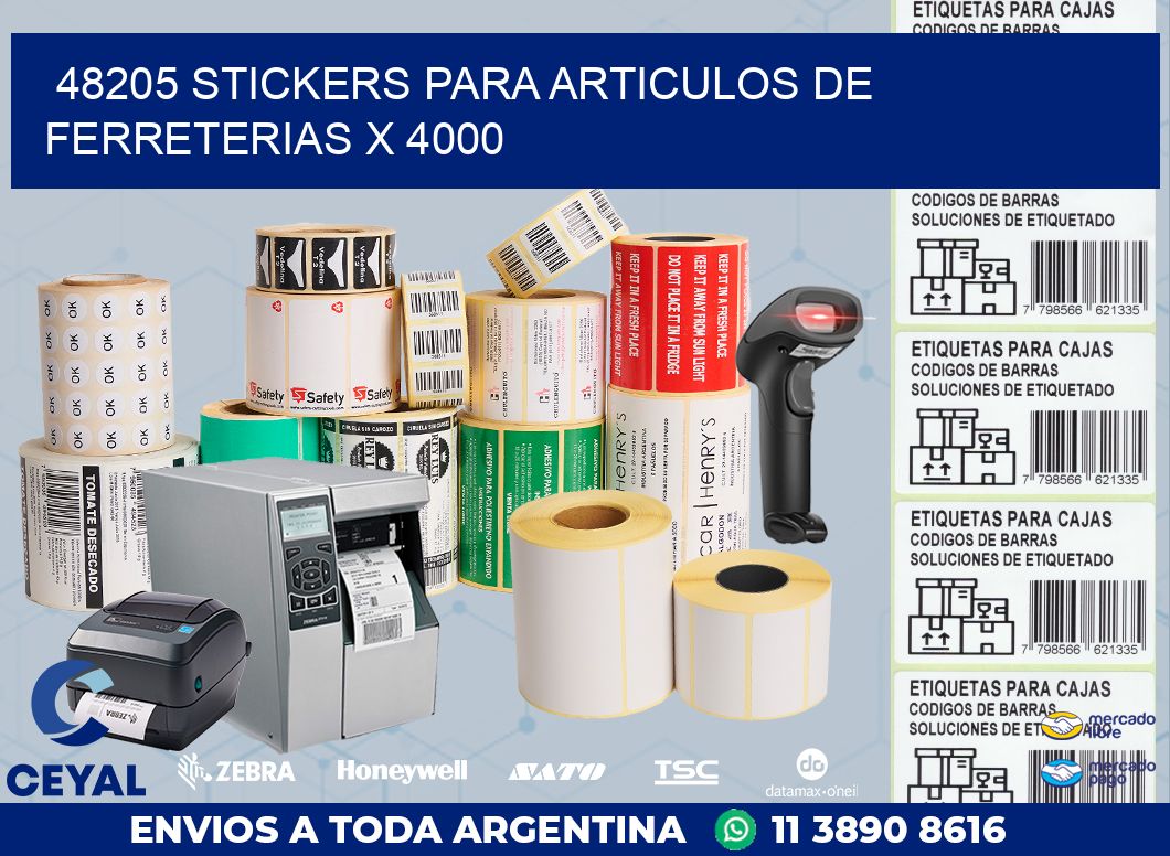 48205 STICKERS PARA ARTICULOS DE FERRETERIAS X 4000