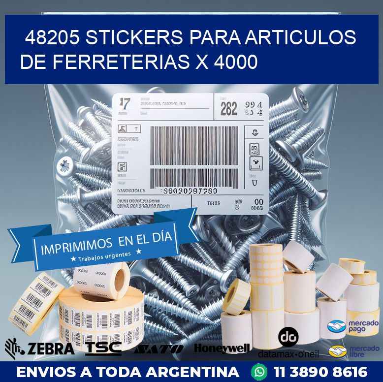 48205 STICKERS PARA ARTICULOS DE FERRETERIAS X 4000