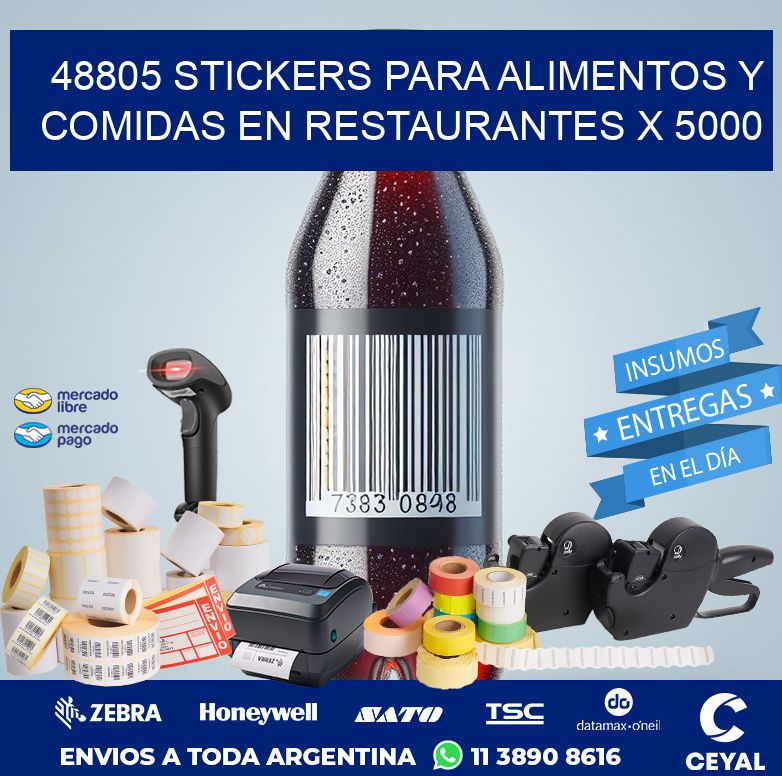 48805 STICKERS PARA ALIMENTOS Y COMIDAS EN RESTAURANTES X 5000