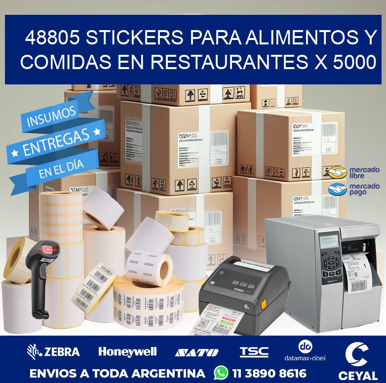 48805 STICKERS PARA ALIMENTOS Y COMIDAS EN RESTAURANTES X 5000