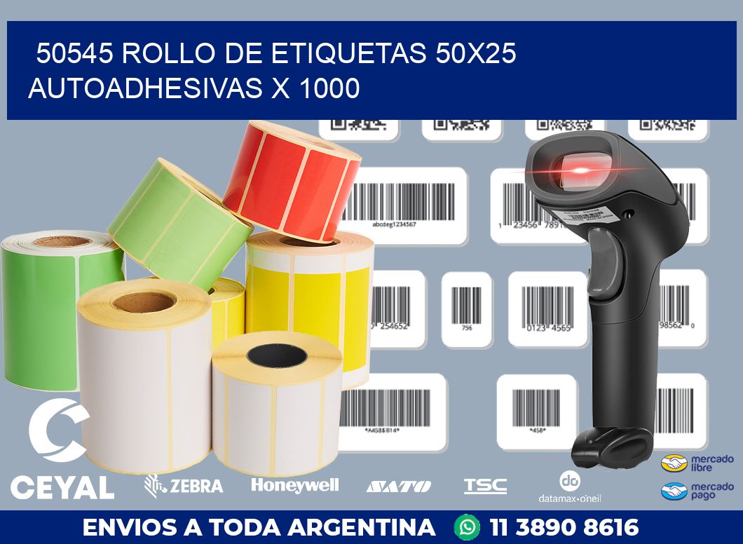 50545 ROLLO DE ETIQUETAS 50X25 AUTOADHESIVAS X 1000