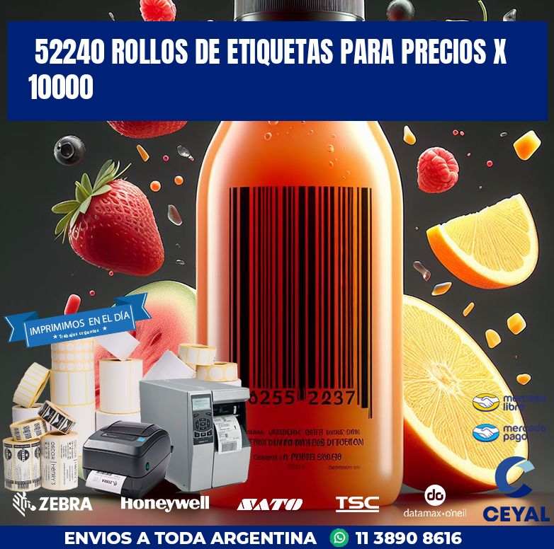 52240 ROLLOS DE ETIQUETAS PARA PRECIOS X 10000