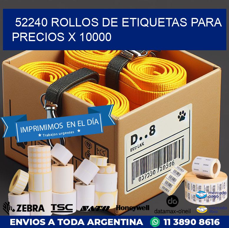 52240 ROLLOS DE ETIQUETAS PARA PRECIOS X 10000