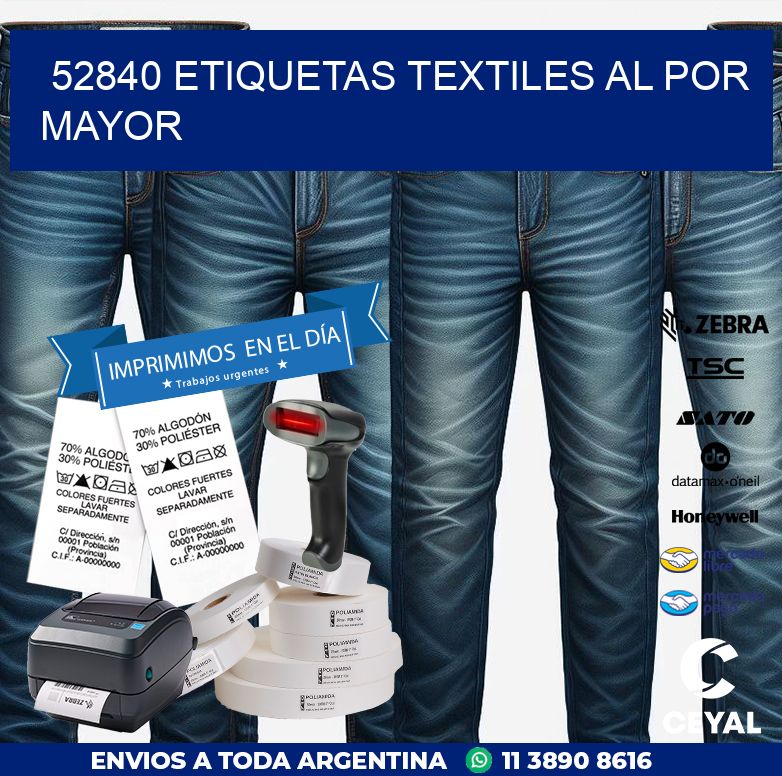 52840 ETIQUETAS TEXTILES AL POR MAYOR