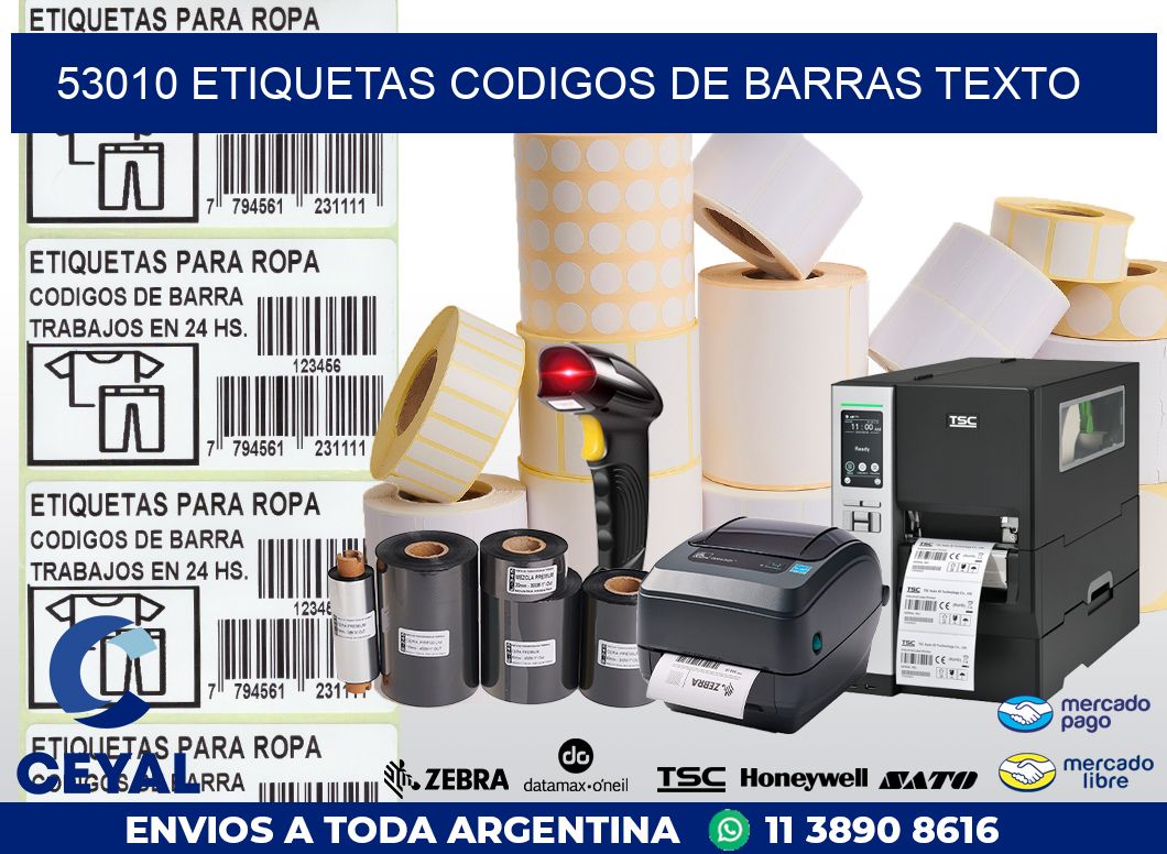 53010 ETIQUETAS CODIGOS DE BARRAS TEXTO