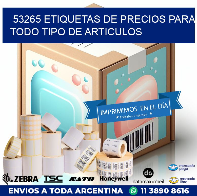 53265 ETIQUETAS DE PRECIOS PARA TODO TIPO DE ARTICULOS
