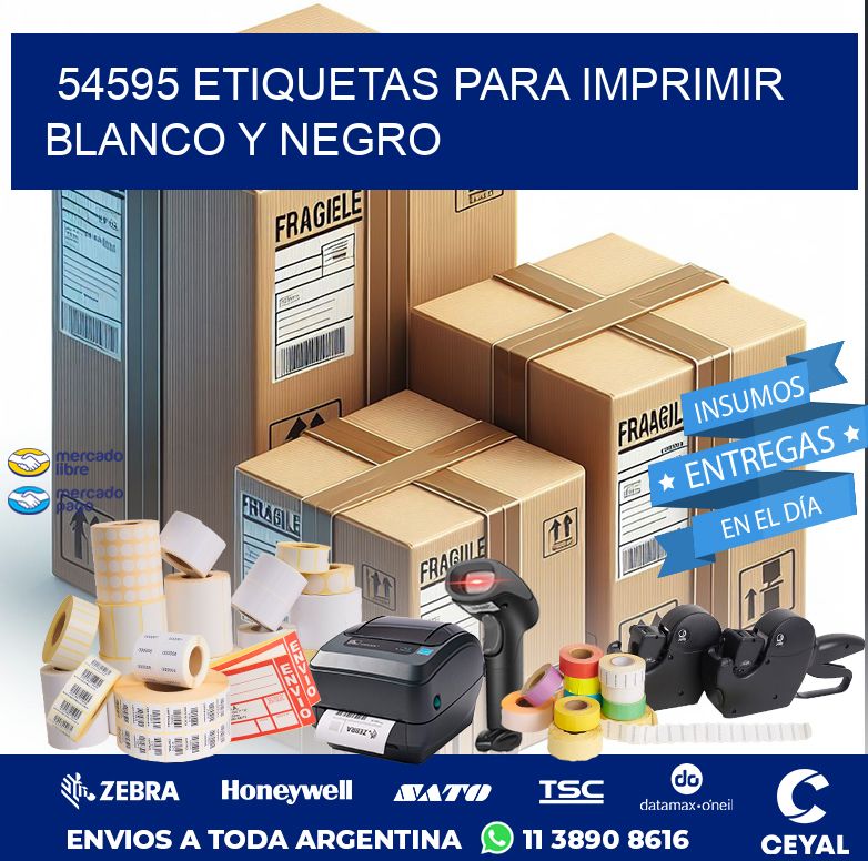 54595 ETIQUETAS PARA IMPRIMIR BLANCO Y NEGRO