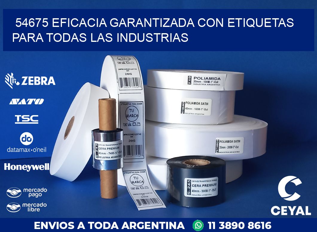 54675 EFICACIA GARANTIZADA CON ETIQUETAS PARA TODAS LAS INDUSTRIAS