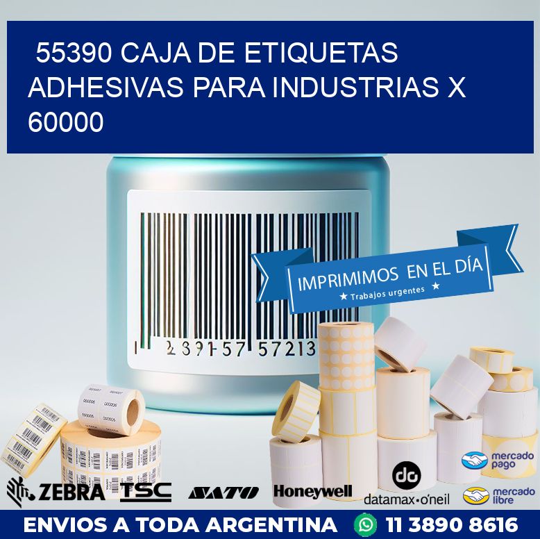 55390 CAJA DE ETIQUETAS ADHESIVAS PARA INDUSTRIAS X 60000