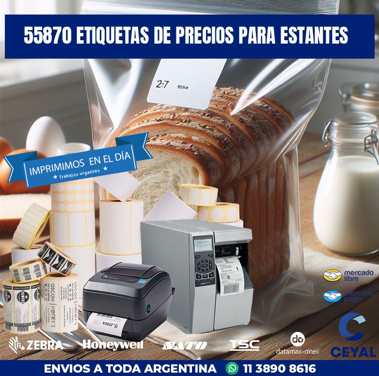 55870 ETIQUETAS DE PRECIOS PARA ESTANTES