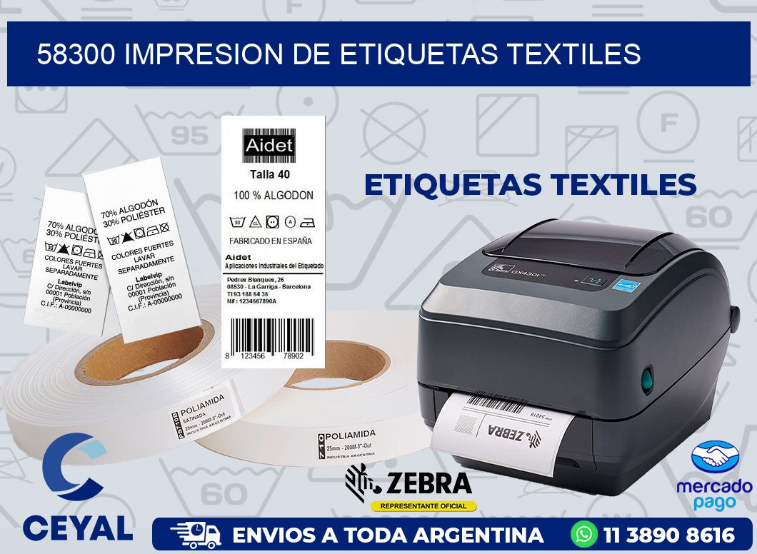 58300 IMPRESION DE ETIQUETAS TEXTILES