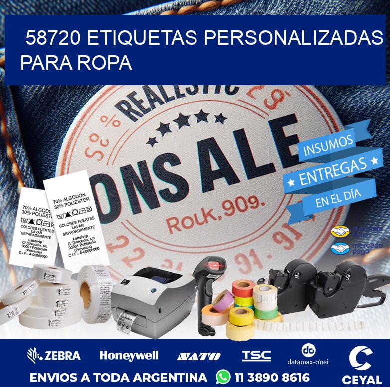 58720 ETIQUETAS PERSONALIZADAS PARA ROPA