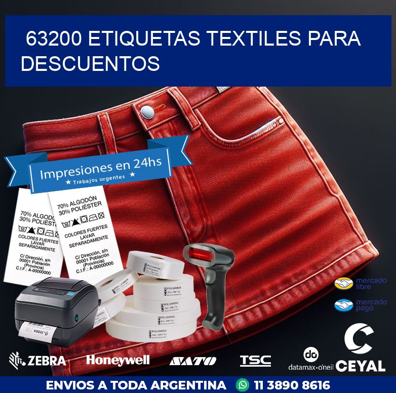 63200 ETIQUETAS TEXTILES PARA DESCUENTOS