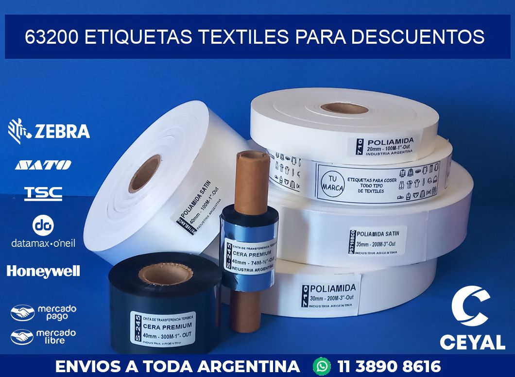 63200 ETIQUETAS TEXTILES PARA DESCUENTOS