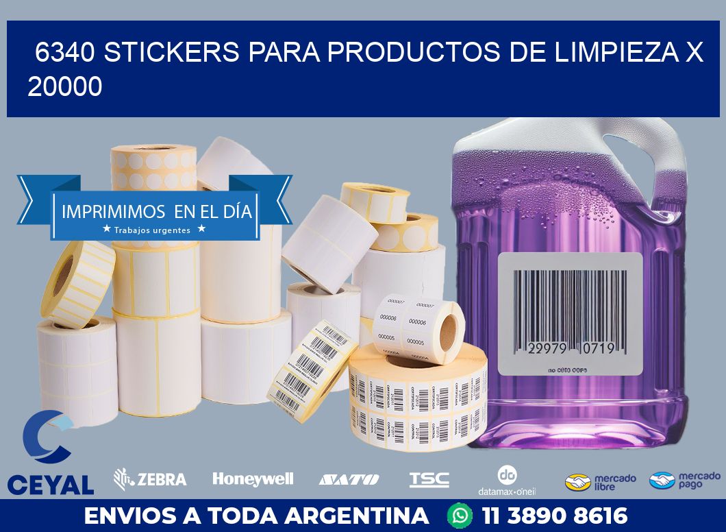 6340 STICKERS PARA PRODUCTOS DE LIMPIEZA X 20000