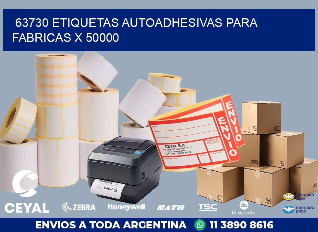 63730 ETIQUETAS AUTOADHESIVAS PARA FABRICAS X 50000