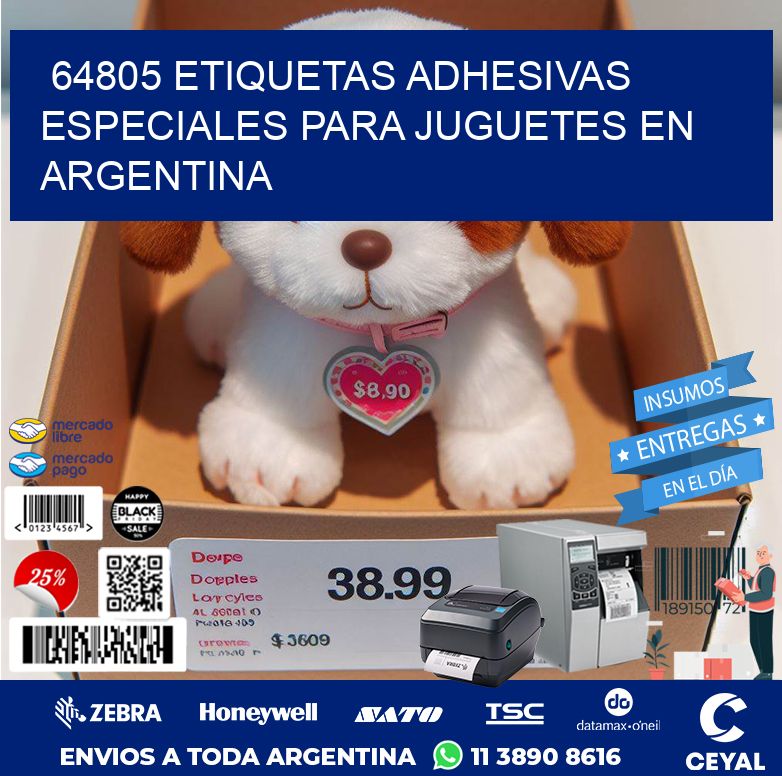 64805 ETIQUETAS ADHESIVAS ESPECIALES PARA JUGUETES EN ARGENTINA