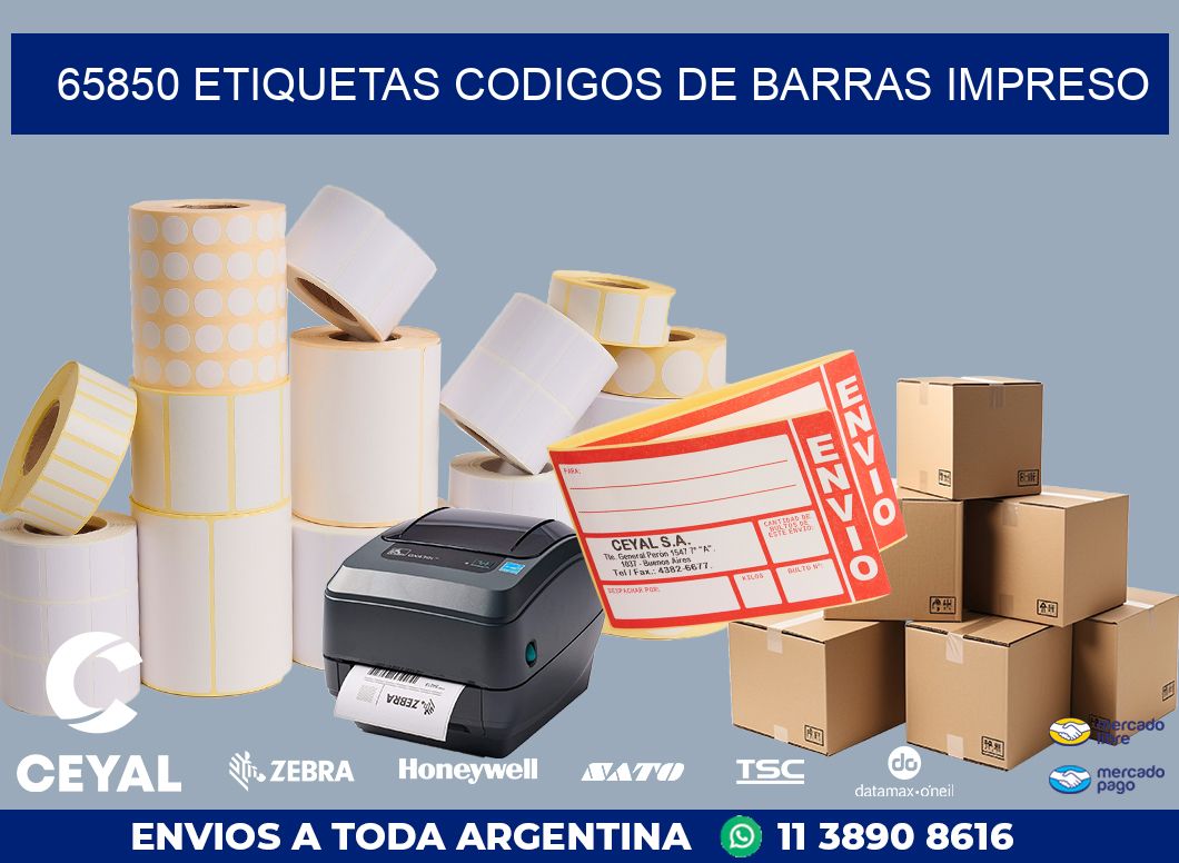 65850 ETIQUETAS CODIGOS DE BARRAS IMPRESO