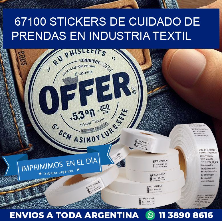 67100 STICKERS DE CUIDADO DE PRENDAS EN INDUSTRIA TEXTIL