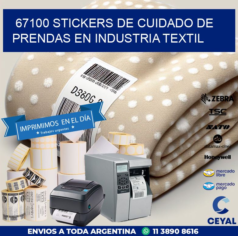 67100 STICKERS DE CUIDADO DE PRENDAS EN INDUSTRIA TEXTIL