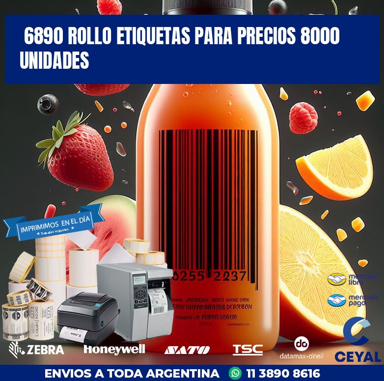6890 ROLLO ETIQUETAS PARA PRECIOS 8000 UNIDADES