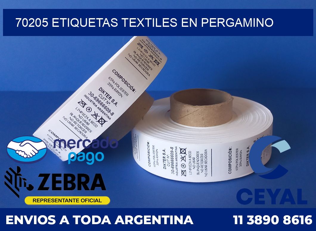 70205 ETIQUETAS TEXTILES EN PERGAMINO