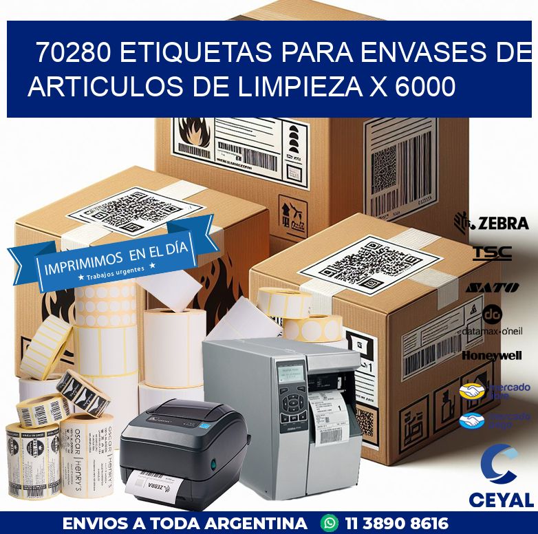 70280 ETIQUETAS PARA ENVASES DE ARTICULOS DE LIMPIEZA X 6000