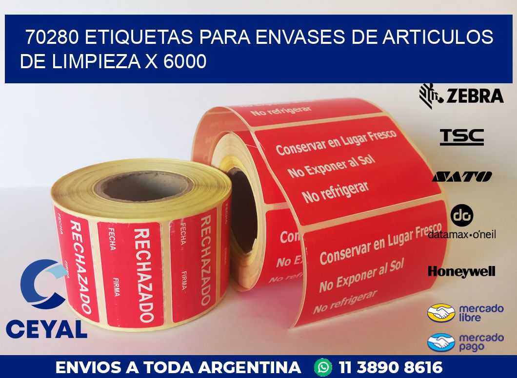70280 ETIQUETAS PARA ENVASES DE ARTICULOS DE LIMPIEZA X 6000