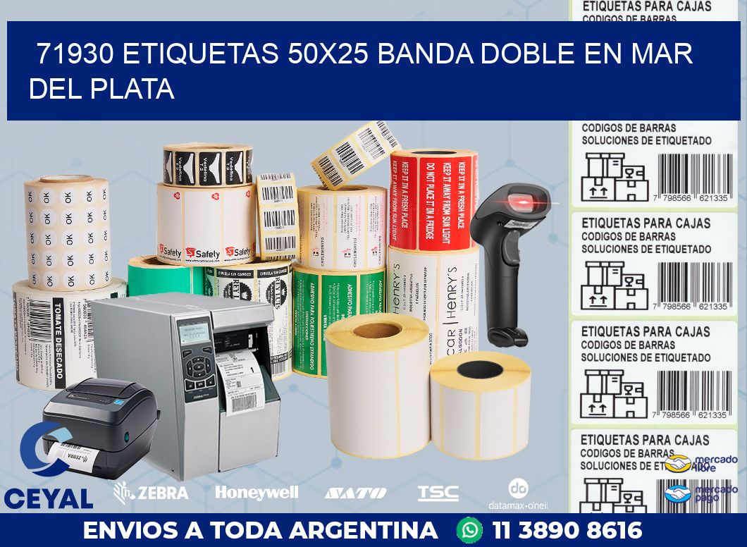 71930 ETIQUETAS 50X25 BANDA DOBLE EN MAR DEL PLATA