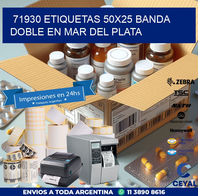 71930 ETIQUETAS 50X25 BANDA DOBLE EN MAR DEL PLATA