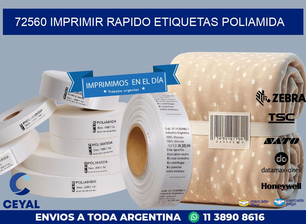 72560 IMPRIMIR RAPIDO ETIQUETAS POLIAMIDA