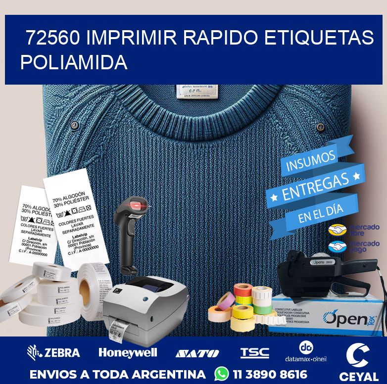 72560 IMPRIMIR RAPIDO ETIQUETAS POLIAMIDA