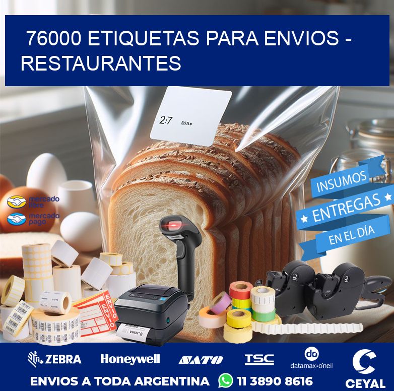 76000 ETIQUETAS PARA ENVIOS - RESTAURANTES