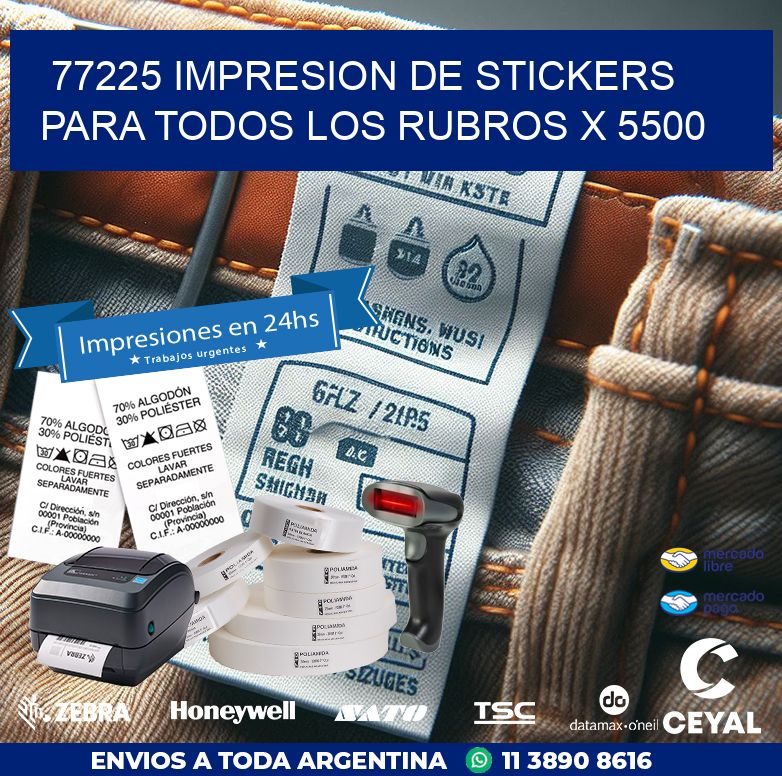 77225 IMPRESION DE STICKERS PARA TODOS LOS RUBROS X 5500