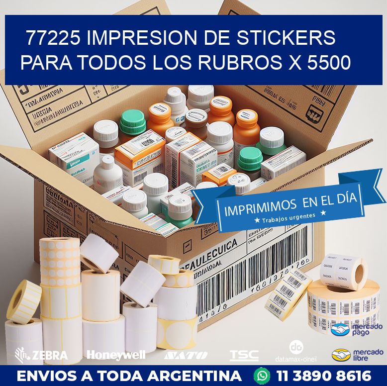 77225 IMPRESION DE STICKERS PARA TODOS LOS RUBROS X 5500