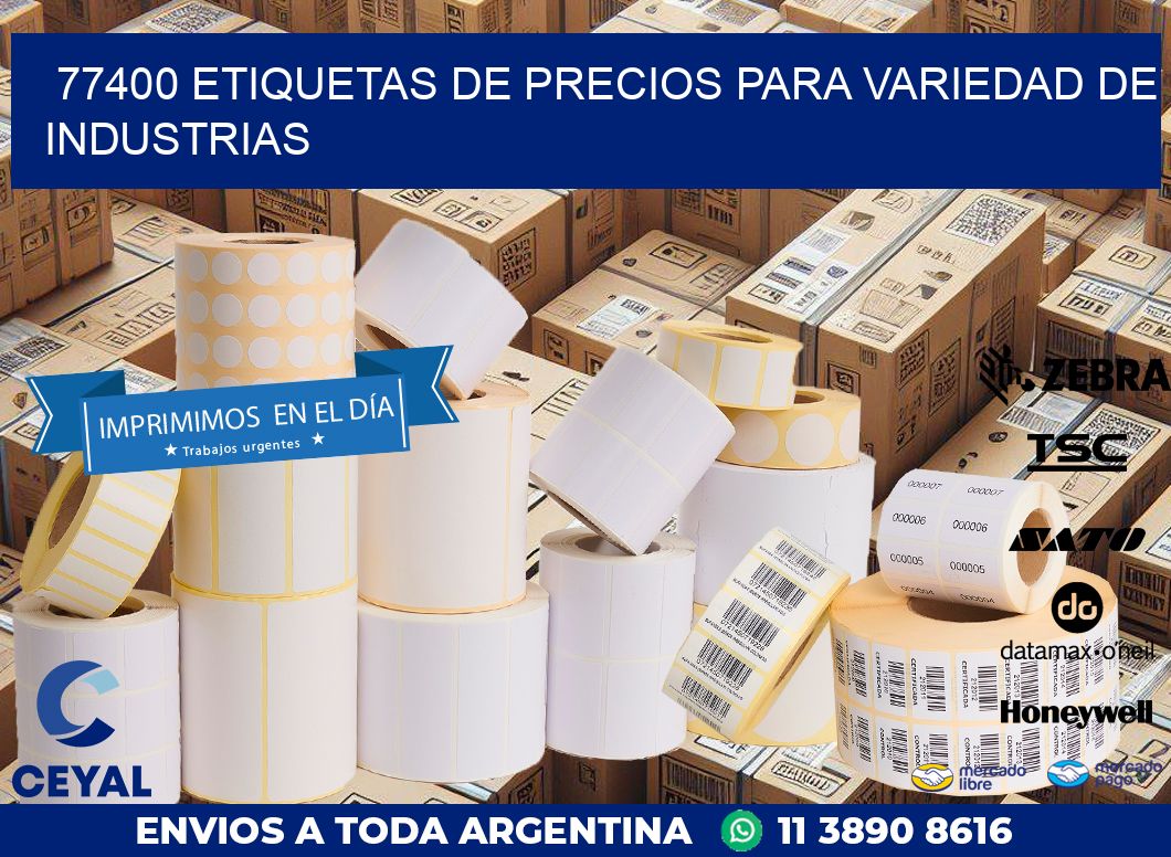 77400 ETIQUETAS DE PRECIOS PARA VARIEDAD DE INDUSTRIAS
