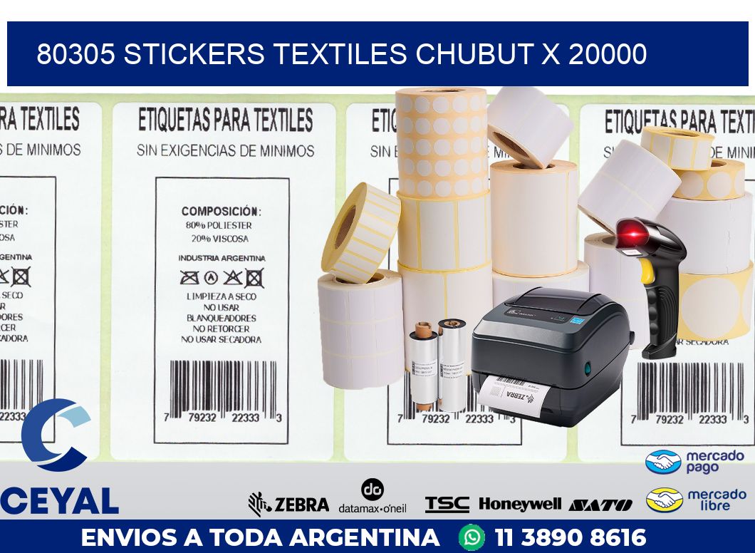 80305 STICKERS TEXTILES CHUBUT X 20000