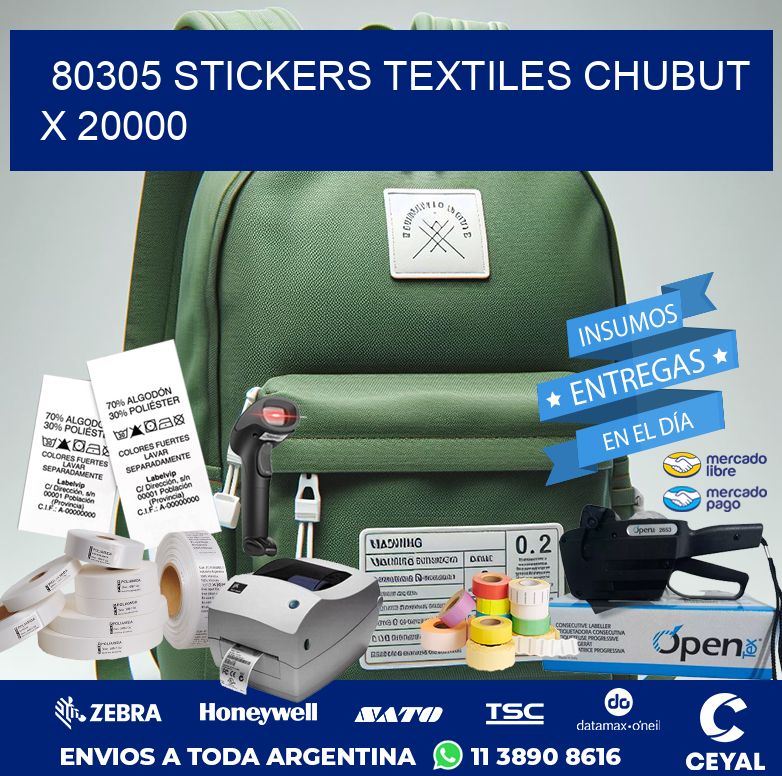 80305 STICKERS TEXTILES CHUBUT X 20000