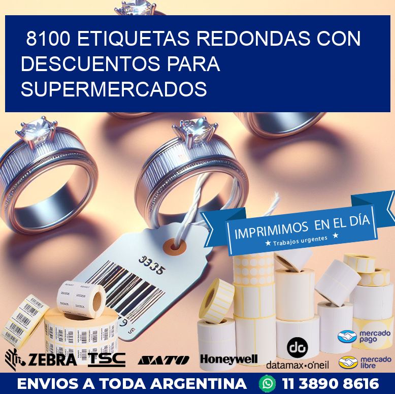 8100 ETIQUETAS REDONDAS CON DESCUENTOS PARA SUPERMERCADOS