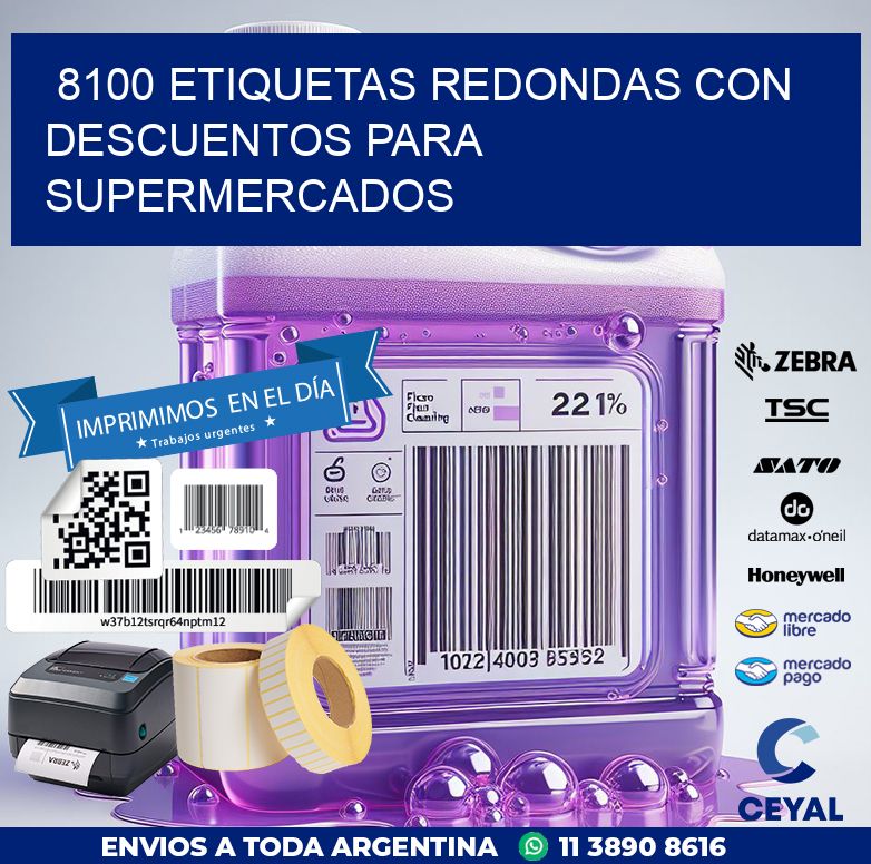 8100 ETIQUETAS REDONDAS CON DESCUENTOS PARA SUPERMERCADOS