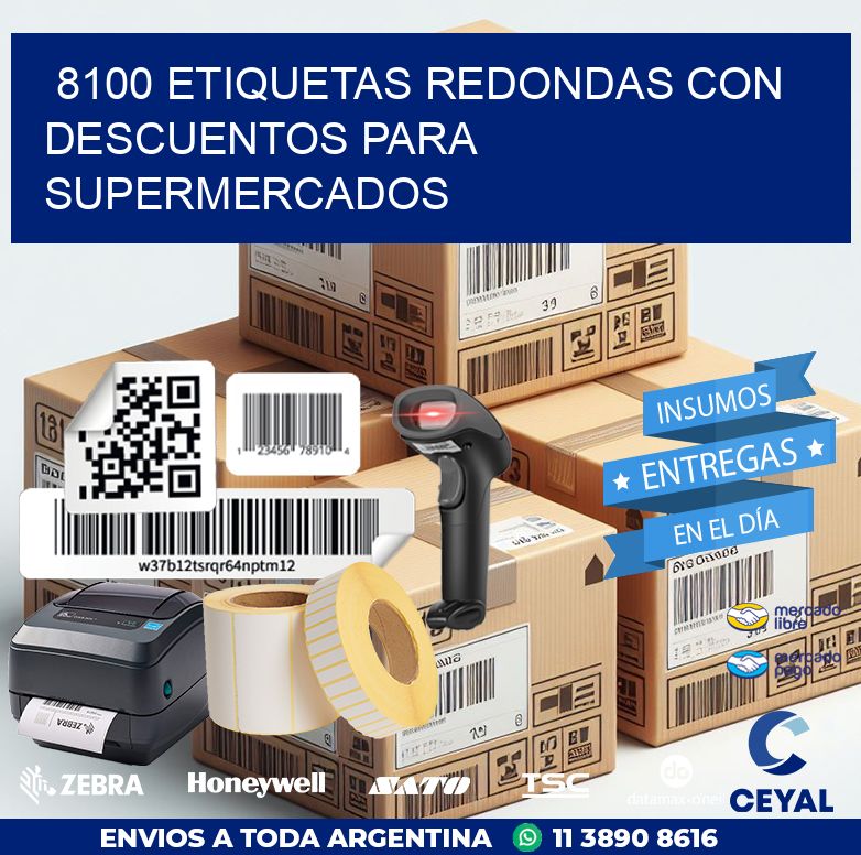 8100 ETIQUETAS REDONDAS CON DESCUENTOS PARA SUPERMERCADOS
