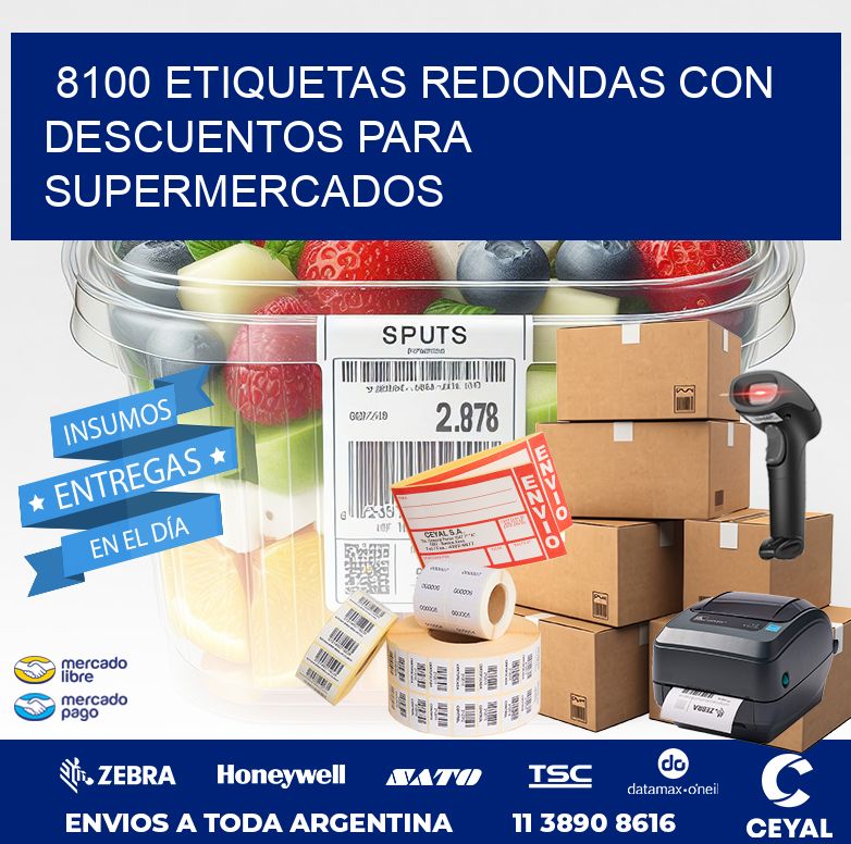8100 ETIQUETAS REDONDAS CON DESCUENTOS PARA SUPERMERCADOS