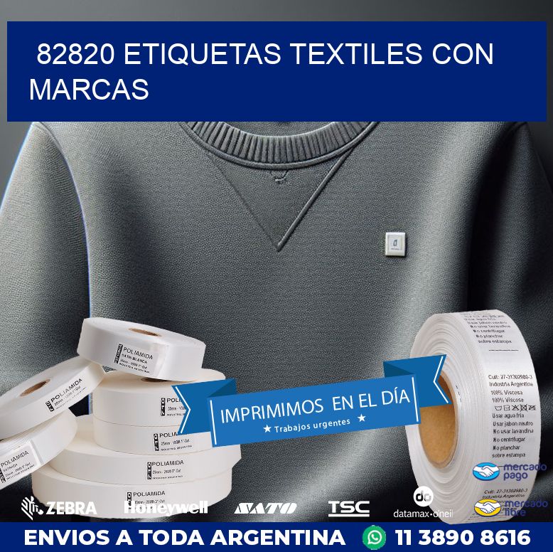 82820 ETIQUETAS TEXTILES CON MARCAS