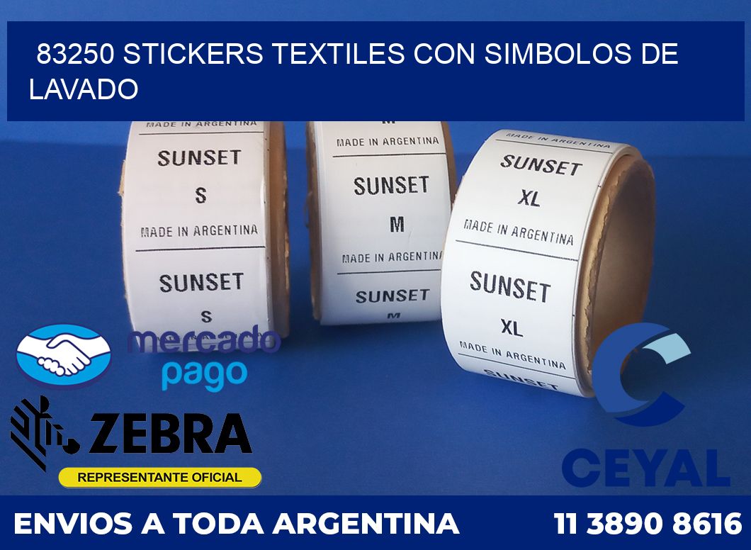 83250 STICKERS TEXTILES CON SIMBOLOS DE LAVADO