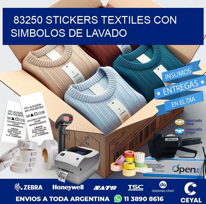 83250 STICKERS TEXTILES CON SIMBOLOS DE LAVADO